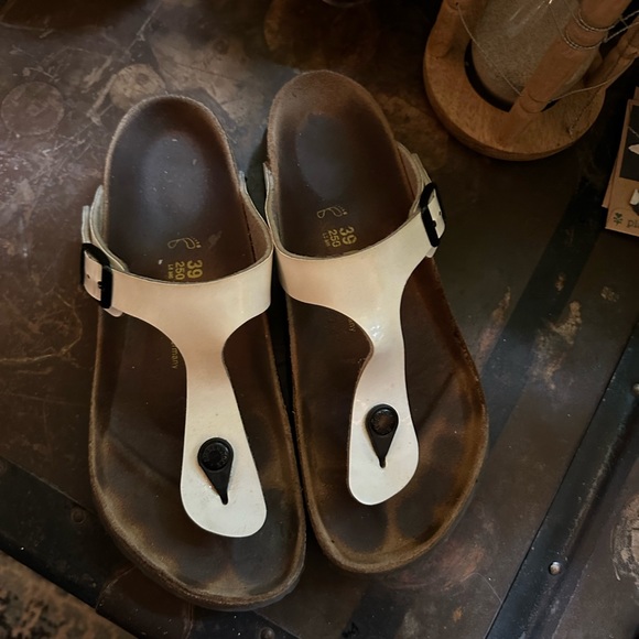 White Gizeh Birkenstocks - Picture 3 of 13